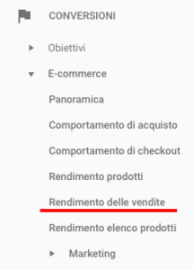 rendimento delle vendite